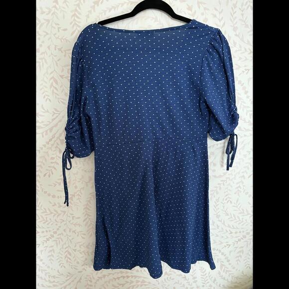 Chic Navy Polka Dot Dress by Topshop - Picture 2 of 4